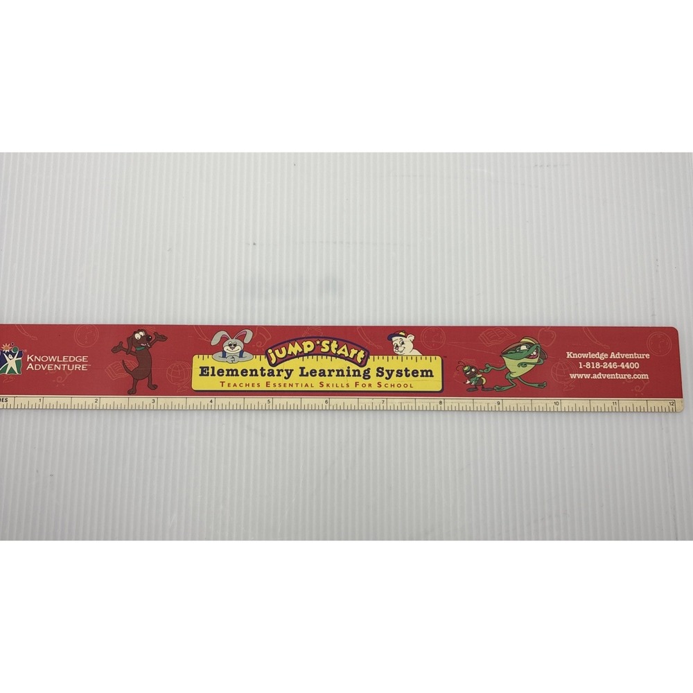 Rare Jump Start Knowledge Adventure Ruler Plastic Some Scratches 12"
